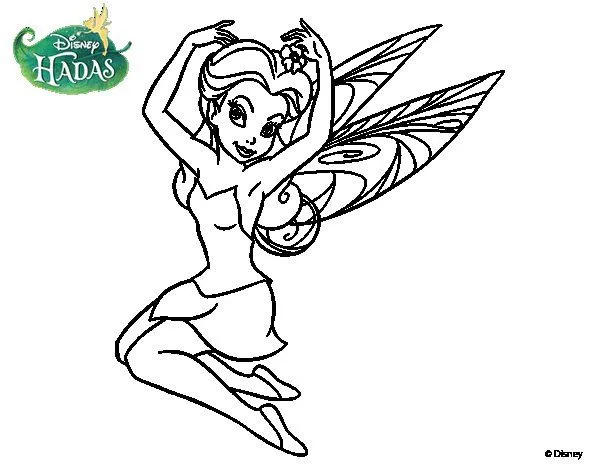 Dibujo de Hadas Disney - Rosseta con flor para Colorear - Dibujos.net Dibujo de Hadas Disney - Rosseta con flor para Colorear - Dibujos.net