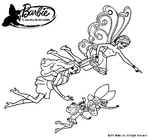 Dibujo de Hadas volando para Colorear - Dibujos.net Dibujo de Hadas volando para Colorear - Dibujos.net