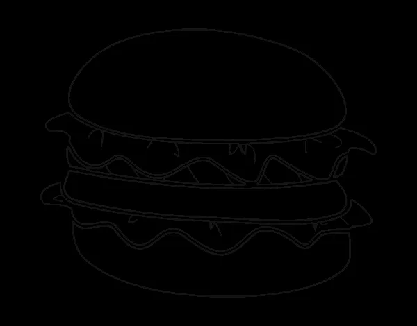 Dibujo de Hamburguesa con lechuga para Colorear - Dibujos.net