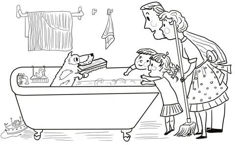 Dibujo de Harry el perrito sucio en el baño para colorear ... Dibujo de Harry el perrito sucio en el baño para colorear ...