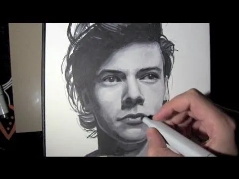Dibujo de Harry Styles de ONE DIRECTION con rotuladores - YouTube