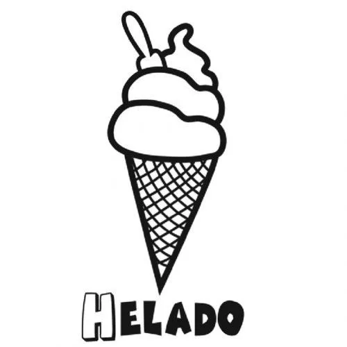 Dibujo con helado para colorear - Dibujos para colorear de comidas ... Dibujo con helado para colorear - Dibujos para colorear de comidas ...
