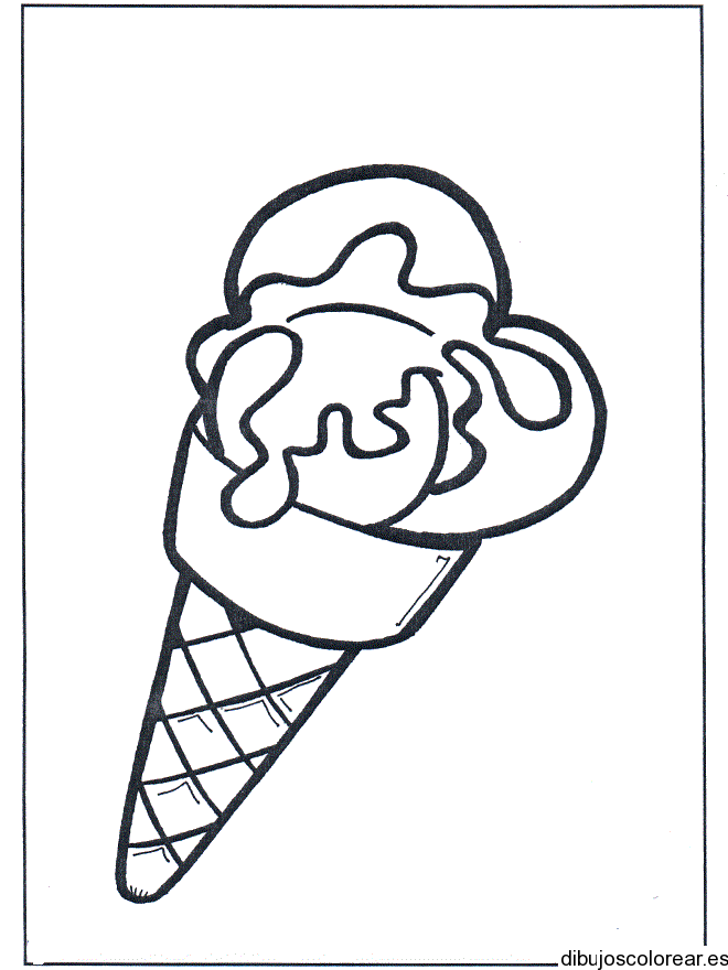 Cono de helado para colorear - Imagui