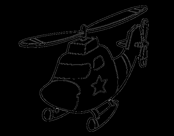 Dibujo de Helicóptero con una estrella para Colorear - Dibujos.net Dibujo de Helicóptero con una estrella para Colorear - Dibujos.net