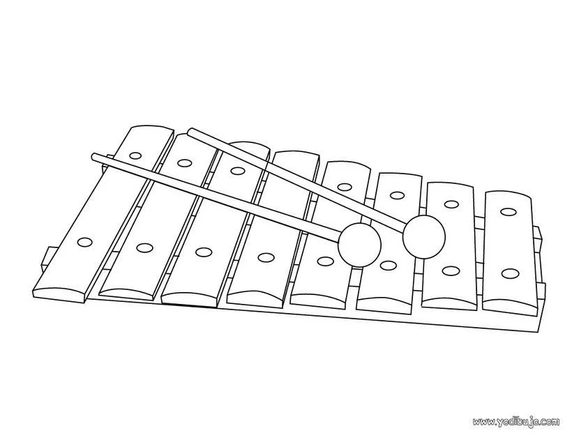 Dibujo De Hello Kitty Tocando El Xilofono Para Colorear