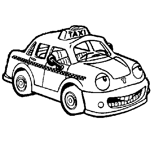 Dibujo de Herbie Taxista para Colorear - Dibujos.net Dibujo de Herbie Taxista para Colorear - Dibujos.net