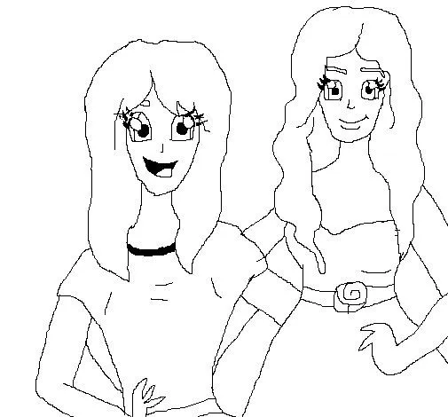Dibujo de Hermanas mellizas para Colorear - Dibujos.net Dibujo de Hermanas mellizas para Colorear - Dibujos.net