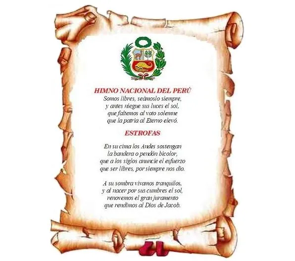 Dibujo del himno nacional de peru - Imagui