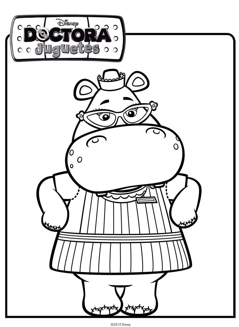 Dibujo de la hipopótamo de Doctora Juguetes para pintar Dibujo de la hipopótamo de Doctora Juguetes para pintar