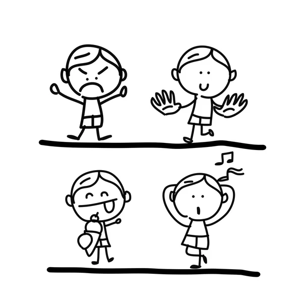 Dibujo historieta emoción a mano — Vector stock © atthameeni #30132895