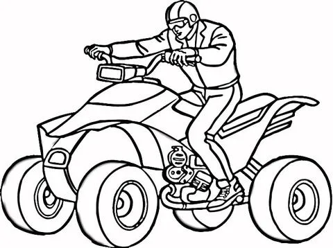 Dibujo de Hombre sobre Cuatriciclo Todo Terreno para colorear ...