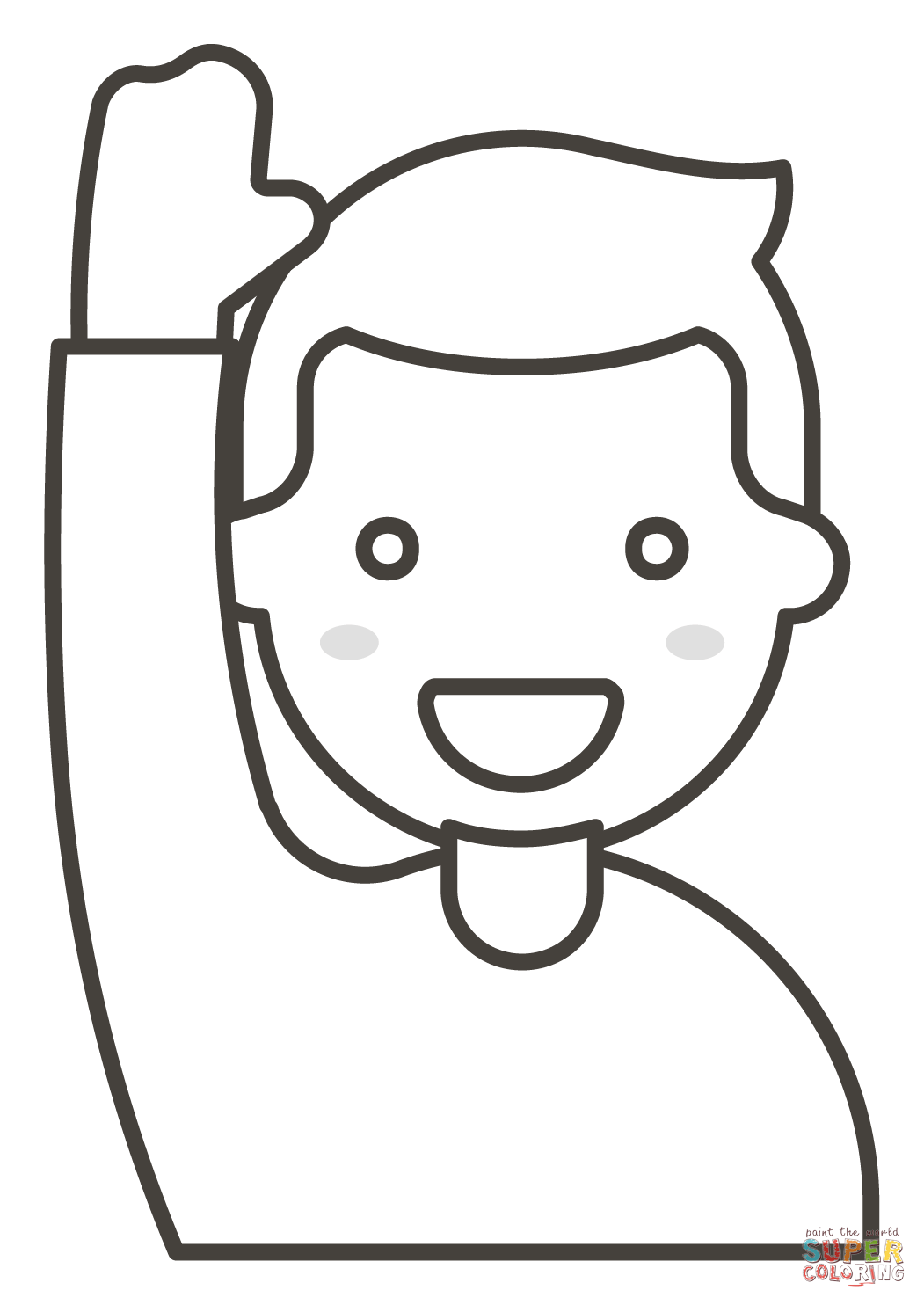 Dibujo de hombre levantando la mano para colorear | Dibujos para colorear imprimir gratis Dibujo de hombre levantando la mano para colorear | Dibujos para colorear imprimir gratis