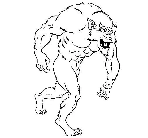 Dibujo de Hombre lobo para Colorear - Dibujos.net Dibujo de Hombre lobo para Colorear - Dibujos.net