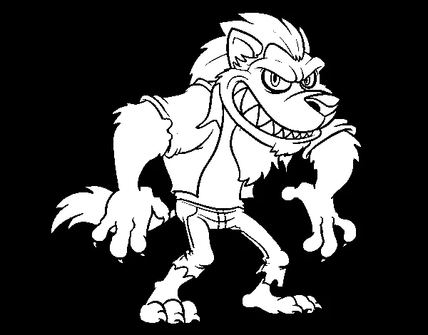 Dibujo de Hombrelobo para Colorear - Dibujos.net Dibujo de Hombrelobo para Colorear - Dibujos.net