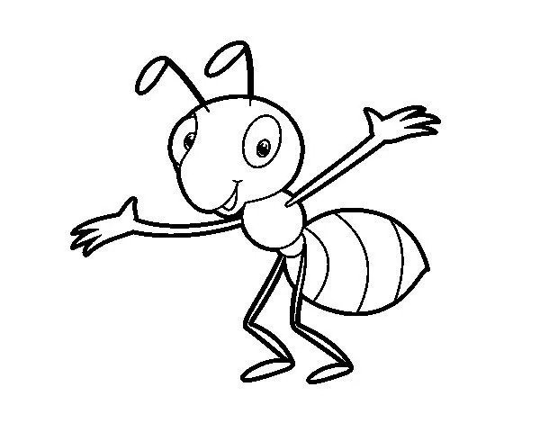Dibujo de Hormiga infantil para Colorear - Dibujos.net Dibujo de Hormiga infantil para Colorear - Dibujos.net