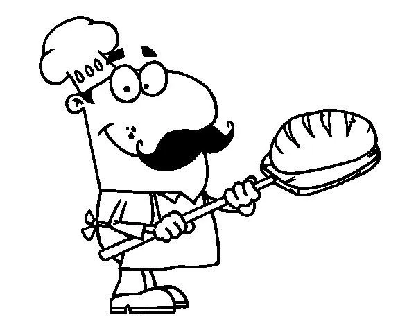 Dibujo de Hornear pan para Colorear - Dibujos.net Dibujo de Hornear pan para Colorear - Dibujos.net