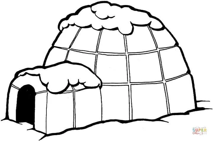 Dibujo de Iglú para colorear | Dibujos para colorear imprimir gratis
