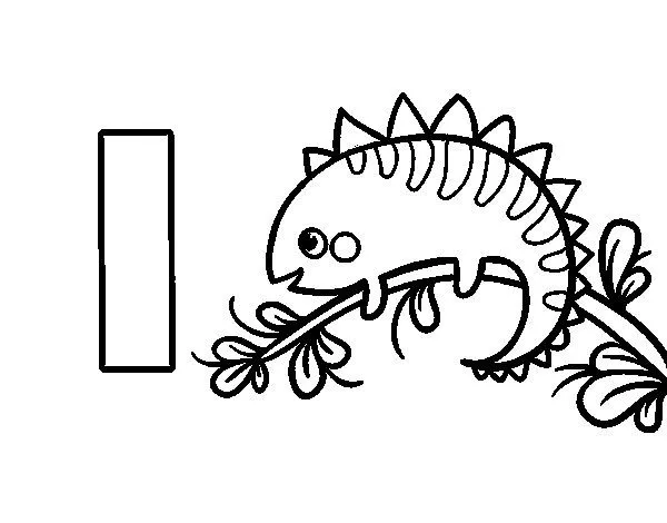 Dibujo de I de Iguana para Colorear - Dibujos.net