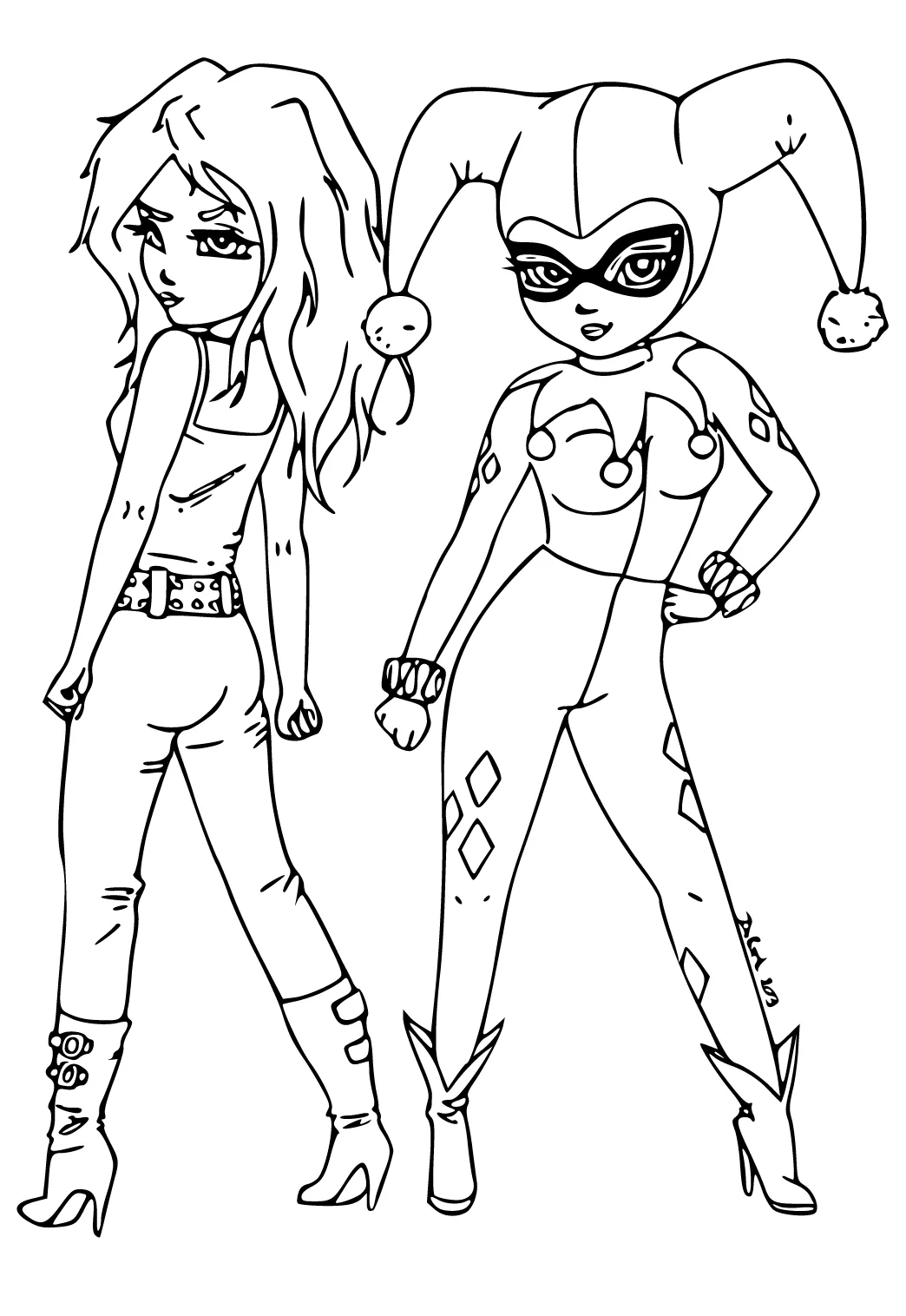 Dibujo e Imagen Harley Quinn Mascarilla para Colorear y Imprimir Gratis para Adultos y Niños - Lystok.com Dibujo e Imagen Harley Quinn Mascarilla para Colorear y Imprimir Gratis para Adultos y Niños - Lystok.com