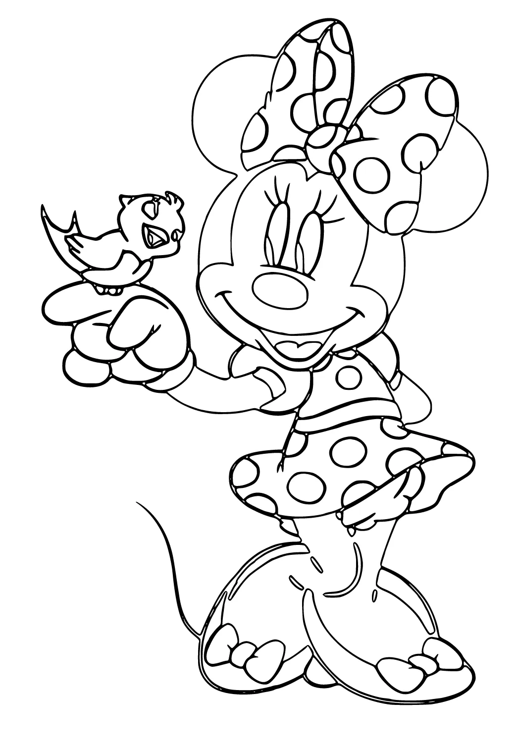 Dibujo e Imagen Minnie Mouse Pájaro para Colorear y Imprimir Gratis para Adultos y Niños - Lystok.com Dibujo e Imagen Minnie Mouse Pájaro para Colorear y Imprimir Gratis para Adultos y Niños - Lystok.com