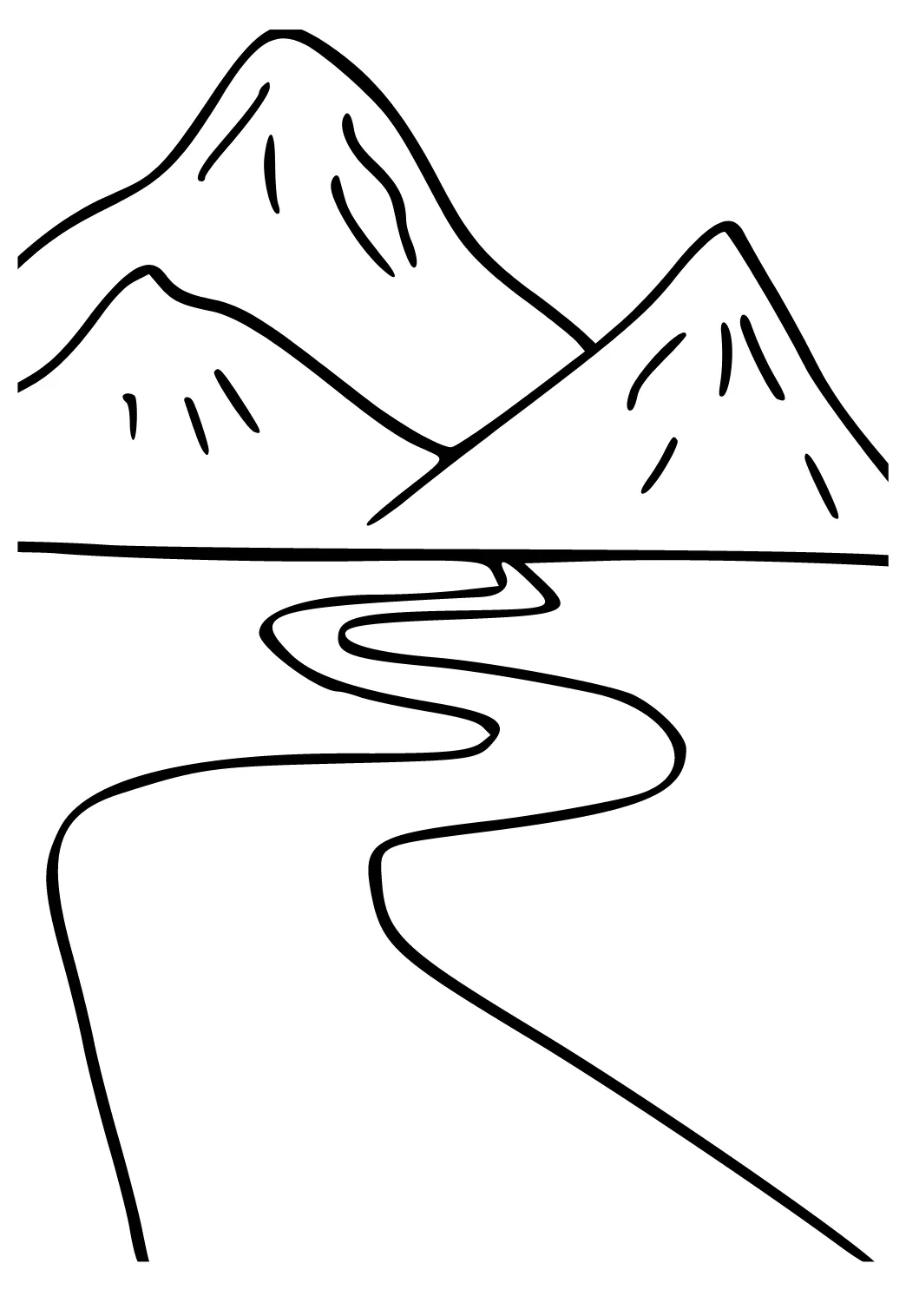 Dibujo e Imagen Montaña Fácil para Colorear y Imprimir Gratis para Adultos y Niños - Lystok.com Dibujo e Imagen Montaña Fácil para Colorear y Imprimir Gratis para Adultos y Niños - Lystok.com