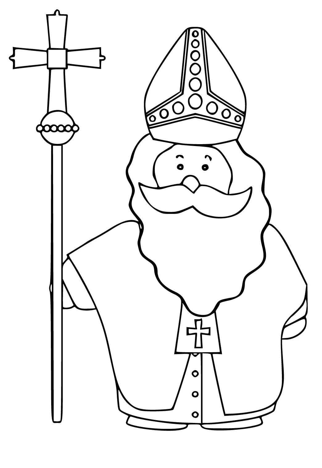 Dibujo e Imagen San Nicolás Cruz para Colorear y Imprimir Gratis para Adultos y Niños - Lystok.com Dibujo e Imagen San Nicolás Cruz para Colorear y Imprimir Gratis para Adultos y Niños - Lystok.com