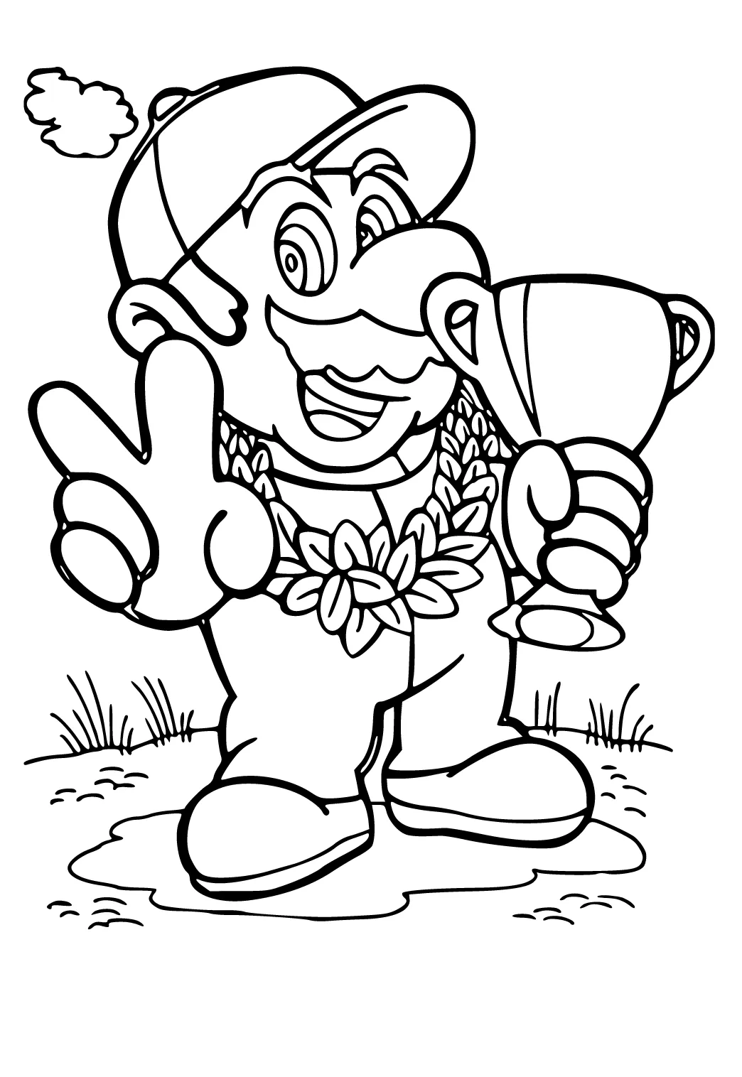 Dibujo e Imagen Super Mario Campeón para Colorear y Imprimir Gratis para Adultos y Niños - Lystok.com
