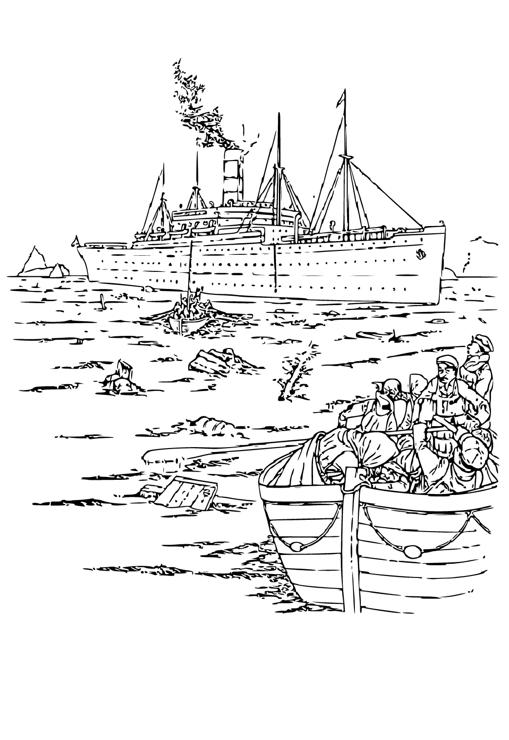 Dibujo e Imagen Titánico Barcos para Colorear y Imprimir Gratis para Adultos y Niños - Lystok.com Dibujo e Imagen Titánico Barcos para Colorear y Imprimir Gratis para Adultos y Niños - Lystok.com