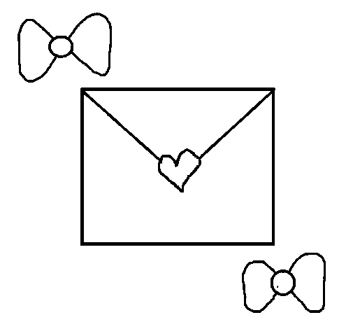 Dibujo de Sobre con corazones para Colorear - Dibujos.net Dibujo de Sobre con corazones para Colorear - Dibujos.net