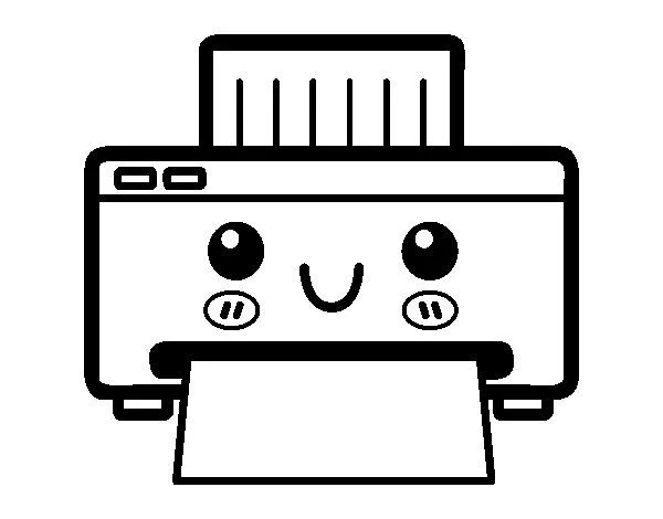 Dibujo de Una impresora para Colorear - Dibujos.net Dibujo de Una impresora para Colorear - Dibujos.net