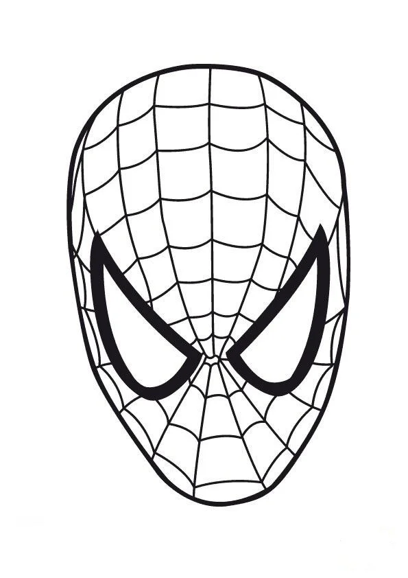 Dibujo para imprimir y colorear de Careta de Spiderman Dibujo para imprimir y colorear de Careta de Spiderman