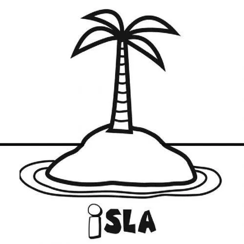 Dibujo para imprimir y colorear de una isla - Dibujos para ...