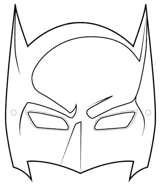 Dibujo para imprimir y colorear de Mascara de Batman Dibujo para imprimir y colorear de Mascara de Batman
