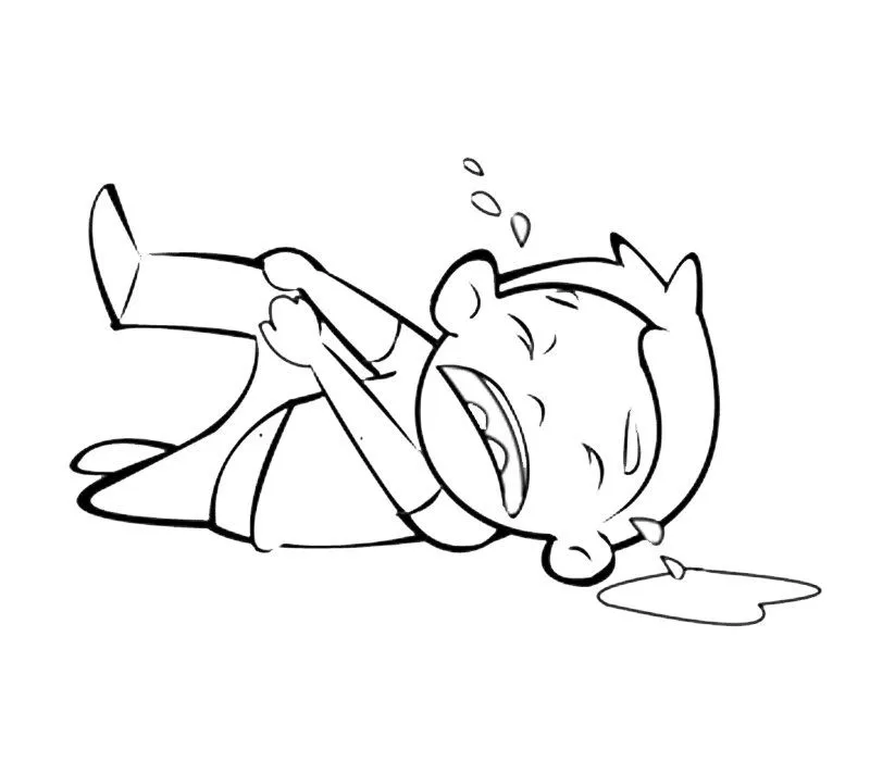 Dibujo para imprimir y colorear de un niño llorando Dibujo para imprimir y colorear de un niño llorando