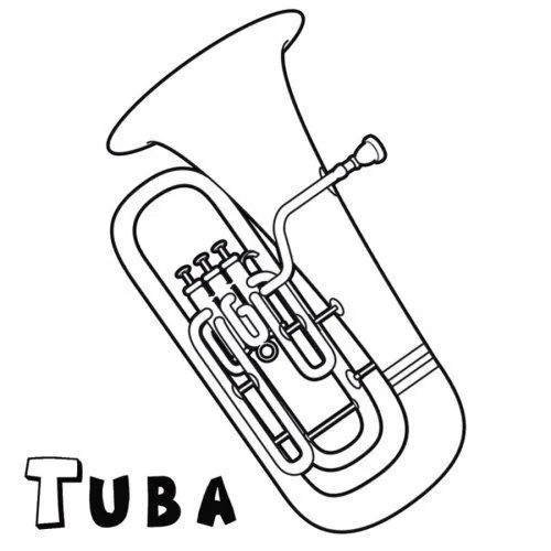 Dibujo para imprimir y colorear de una tuba - Dibujos para ...