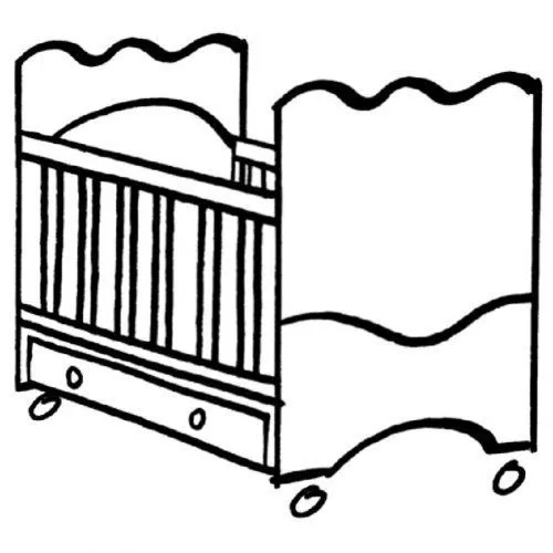 Dibujo para imprimir y pintar de una cuna - Dibujos para colorear ... Dibujo para imprimir y pintar de una cuna - Dibujos para colorear ...