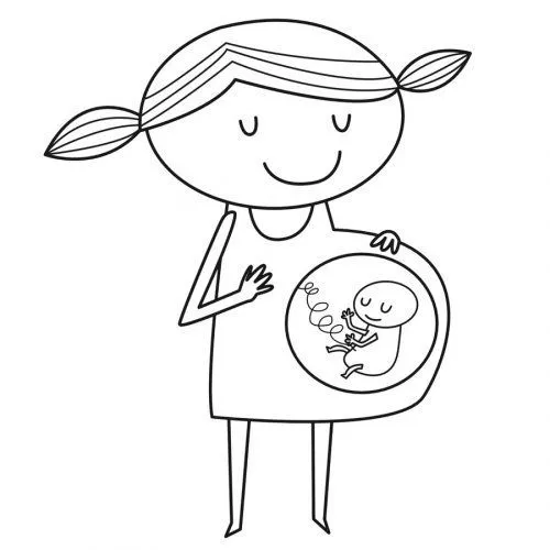 Dibujo para imprimir y pintar de una mamá embarazada - Dibujos ... Dibujo para imprimir y pintar de una mamá embarazada - Dibujos ...