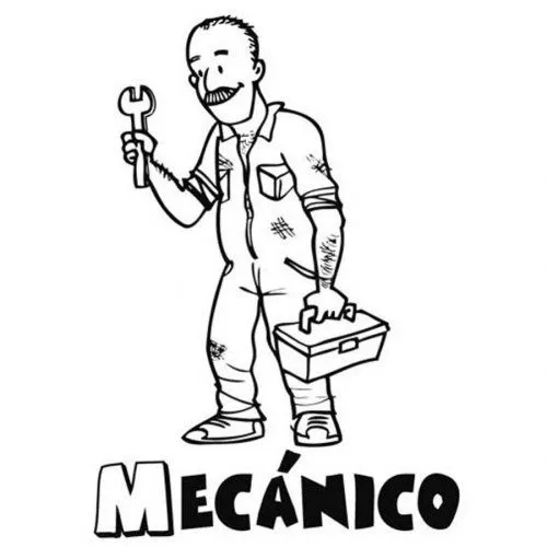 Dibujo para imprimir y pintar de un mecánico - Dibujos para ... Dibujo para imprimir y pintar de un mecánico - Dibujos para ...