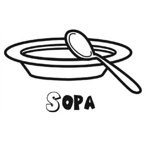 Dibujo para imprimir y pintar con un plato de sopa - Dibujos para ...