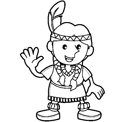 Dibujo de India 3 para Colorear - Dibujos.net Dibujo de India 3 para Colorear - Dibujos.net