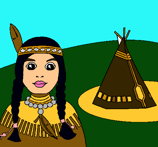 Dibujo de India y tepee pintado por Indigena en Dibujos.net el día ...