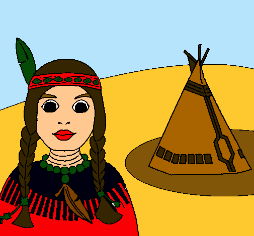 Dibujo de India y tepee pintado por Indigena!!! en Dibujos.net el ...