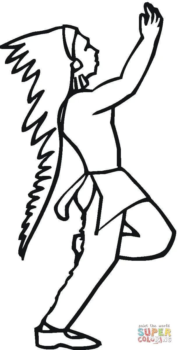 Dibujo de Indígena Bailando para colorear | Dibujos para colorear imprimir gratis Dibujo de Indígena Bailando para colorear | Dibujos para colorear imprimir gratis