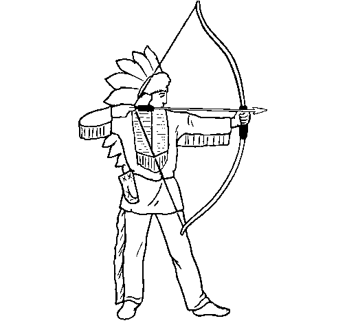 Dibujo de Indio con arco para Colorear - Dibujos.net Dibujo de Indio con arco para Colorear - Dibujos.net