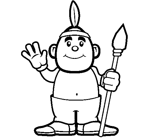 Dibujo de Indio 1 para Colorear - Dibujos.net Dibujo de Indio 1 para Colorear - Dibujos.net