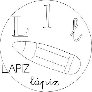 Dibujo infantil para colorear de la letra L Dibujo infantil para colorear de la letra L