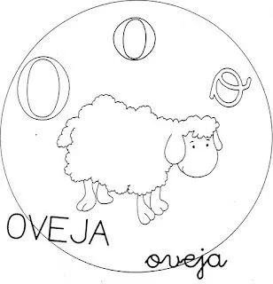 Dibujo infantil para colorear de la letra O Dibujo infantil para colorear de la letra O