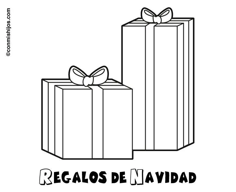 Dibujo infantil de regalos de Navidad para imprimir y pintar Dibujo infantil de regalos de Navidad para imprimir y pintar