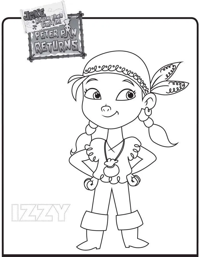 Dibujo de Izzy. Colorea estos dibujos de Jake y los Piratas Dibujo de Izzy. Colorea estos dibujos de Jake y los Piratas