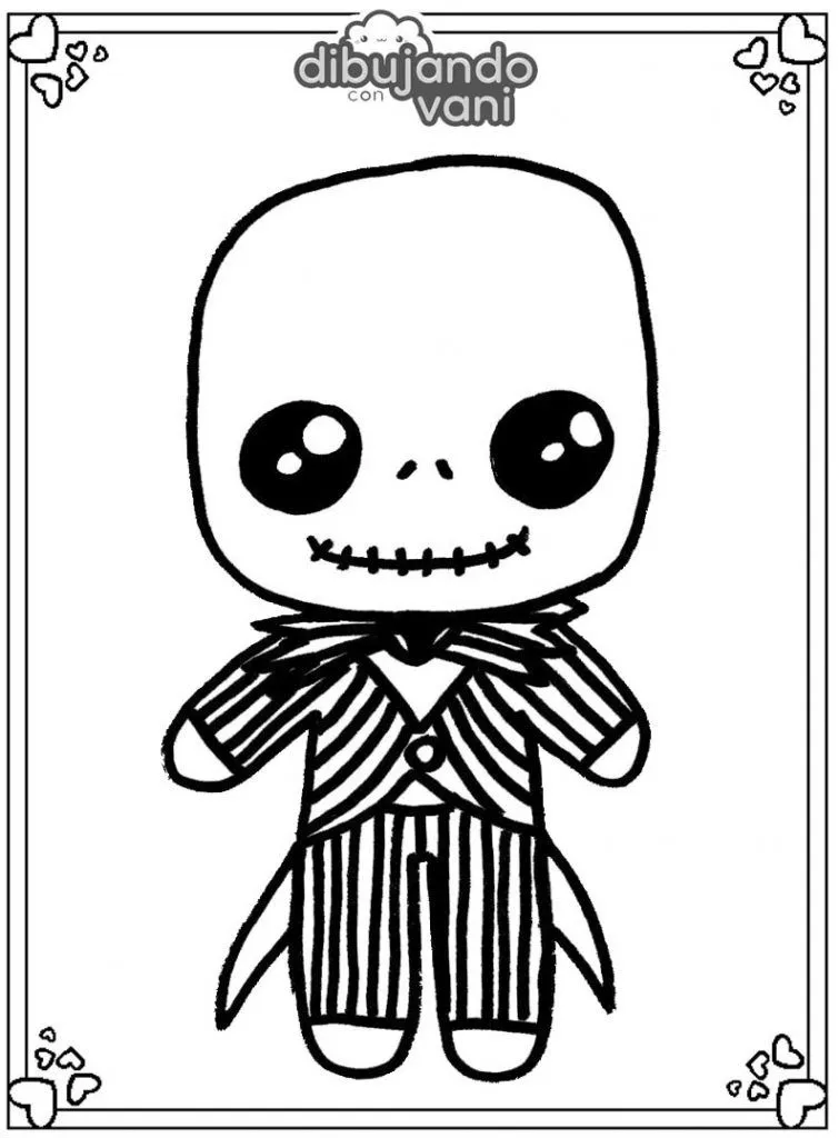 Dibujo de Jack Skelleton para imprimir - Dibujando con Vani Dibujo de Jack Skelleton para imprimir - Dibujando con Vani